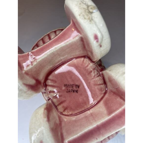 planter baby carriage pink Midcentury american pottery boho USA made small vtg - Picture 7 of 13